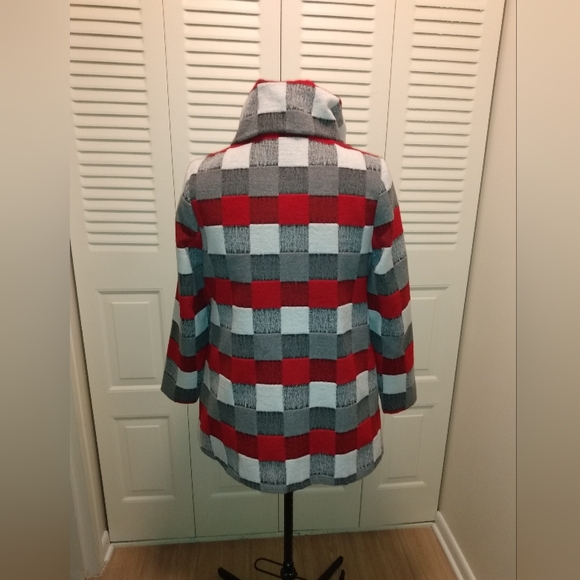 Trisha Tyler Checkered Button Up Jacket Women's Size L - Picture 3 of 8